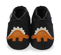 Mejale Chaussures en cuir pour bébé - Chaussures d'éveil pour bébé - Mocassins pour garçons et filles, Dinosaure noir, 12-18 mois