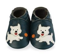 Mejale Chaussures en cuir pour bébé - Chaussures d'éveil pour bébé - Mocassins pour garçons et filles, vert foncé, 6-12 mois