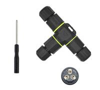 MejaRizon Connecteur de câble étanche IP68, connecteur électrique étanche en forme de T à 3 voies, boîte de jonction de diamètre de câble de 4,5 à 8 mm, connecteur de câble extérieur à 3 pôles, UKCA