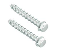 MejaRizon Lot de 20 vis à béton M10 x 75 - Sans chevilles - Vis à béton à tête hexagonale galvanisée avec rondelle - Pour maçonnerie, béton, architecture, industrie