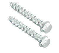 MejaRizon Lot de 20 vis à béton M8 x 60 - Sans chevilles - Vis à béton à tête hexagonale galvanisée avec disque - Pour maçonnerie, béton, architecture, industrie