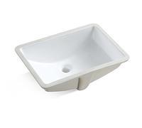 MEJE #202G-1_54,3 cm Évier rectangulaire encastrable en céramique Blanc pur