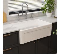 MEJE 76,5 x 50,7cm Évier de cuisine de type Farmhouse- Évier timbre- Évier réversible à une cuve pour cuisines