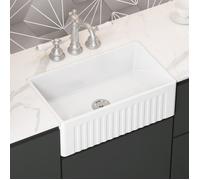 MEJE 76,5x45,5cm Évier de cuisine de type Farmhouse, Évier timbre,Évier à tablier, Évier réversible à une cuve pour cuisines