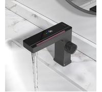 MEJE Robinet de salle de bains à affichage numérique de la température à LED, robinet d'évier de lavabo monotrou en ABS,11024FQ