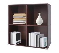 Mejiaren Bibliothèque en bois de pin à 4 compartiments avec compartiments ouverts - Armoire carrée pour livres, plantes, décoration, aspect bois naturel - 60 x 30 x 60 cm