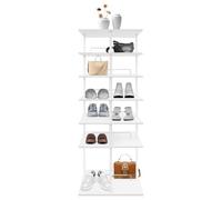 Mejiaren Étagère à chaussures à 6 niveaux - Blanc - Étagère à chaussures haute - Pour 24 paires de chaussures - 57 x 57 x 155 cm - Construction robuste - Pour couloir, chambre à coucher, dressing