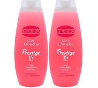 Mekako, Gel Douche PRESTIGE 15Plus avec Fines Billes de Cire, 420 ml (Lot de 2)