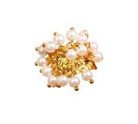 Mekalero Bagues géométriques uniques combinant des cristaux et des perles élégantes. Bagues élégantes en perles de cristal, One Size, Comme décrit, Comme décrit.