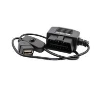 Mekalero Câble d'alimentation USB à 16 broches pour véhicule - Sortie 5 V 2,1 A avec bouton poussoir de contrôle - Cordon de charge de 50 cm pour enregistreur de conduite, téléphone, appareil de