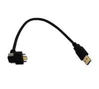 Mekalero Câble d'extension coudé à 90 degrés de type C vers USB 3.0 avec mécanisme de verrouillage pour une connexion sécurisée et économe en espace, câble industriel de type C