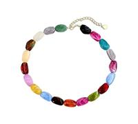 Mekalero Collier plastron en résine fabriqué à la main, design unique, idéal pour les fêtes, les voyages, le quotidien, collier chaîne réglable, One Size, Comme décrit, Comme décrit.