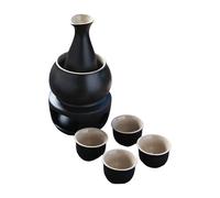 Mekalero Ensemble élégant de bouteilles à saké japonaises comprenant une carafe, un réchaud et des tasses assorties pour un usage traditionnel à la maison