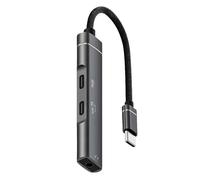 Mekalero Hub USB C multi-usage avec port casque de 3,5 mm, charge rapide 60 W et échange de fichiers rapide pour les marques d'appareils intelligents Adaptateur de casque de type C