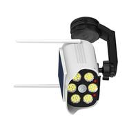 Mekalero Lampe de caméra de sécurité simulée avec panneau solaire et détection du corps humain pour garage, entrepôt, protection périmétrique, lumière de sécurité solaire