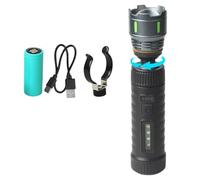 Mekalero Lampe de poche de pêche portable avec batterie rechargeable, support à clip et corps en ABS pour une utilisation nocturne en plein air, lampe de poche rechargeable