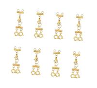 Mekalero Lot de 8 fermoirs polyvalents pour bijoux avec mécanisme de verrouillage sécurisé, accessoires de mode pour projets d'artisanat, bijoux