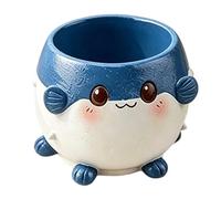 Mekalero Pot de fleurs ludique en résine style dessin animé, parfait pour les plantes grasses et les petites plantes dans le salon, ajoute du plaisir à n'importe quel espace. Petit pot de fleurs de