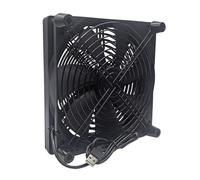 Mekalero Ventilateur de refroidissement pour routeur de bureau HDTV Boîtier silencieux 5 V Alimentation USB 180 x 180 x 50 mm Ventilateur de refroidissement 6 cm Filet de protection de remplacement