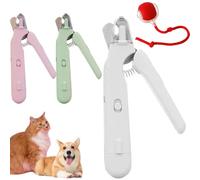 Mekdcaao Outil De Coupe des Griffes Doux Et Maîtrisé pour Animaux, Coupe-Griffes pour Animaux avec LED Intégrée, Lames Précises, Recharge USB, Adapté à Tous Les Animaux, Réduit L’anxiété (Blanc)