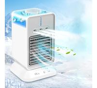 Mekidulu Mini climatiseur mobile 4 en 1 - Pour chambre - 2024 Nanospray - Refroidissement rapide - Oscillation à 180 ° - Minuterie 1-4 h - 3 vitesses - Purificateur d'air - Ventilateur portable