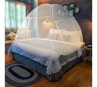 MEKKAPRO Moustiquaire portable pour lit, 203,2 x 180,3 x 160 cm, grande moustiquaire pliable pour lit avec fond en filet, moustiquaire pop-up compatible avec lit jumeau à très grand lit (blanc)