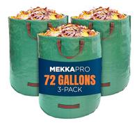 MEKKAPRO Sacs de jardin réutilisables de 272 litres - Sac à déchets verts très resistants - Pour la cour, piscine, jardin - Sacs à déchets de jardin - Légers et flexibles - Lot de 3 (Vert)
