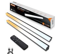 MEKKLEON Réglette LED de Cuisine Sous Meuble avec Télécommande, Éclairage de Magasin Rechargeable LED Sans Fil pour Armoire (Noir, 40 cm)