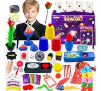 Mekkyes Kit de Magie - 80+ Coffret Magie Enfant avec Baguette Magique et Instructions, Incroyable Tour de Magie Jeux Enfant 3-12 Ans, Jouet Cadeaux pour Garçons Filles Tout-Petits Débutants