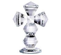 MEKLITRZ Croix Cristal Sculptée Main 15,2 cm, Décoration Bureau Cristal K9 Entièrement Coupée À 360°, Cadeau Spirituel Chrétien for Baptême Mariage Noël Maison Autel Bureau(D(Clear))