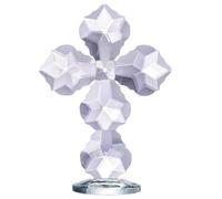 MEKLITRZ Croix Cristal Sculptée Main 15,2 cm, Décoration Bureau Cristal K9 Entièrement Coupée À 360°, Cadeau Spirituel Chrétien for Baptême Mariage Noël Maison Autel Bureau(C(Clear))