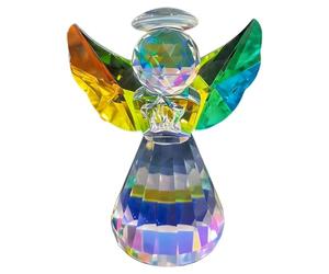 MEKLITRZ Croix Cristal Sculptée Main 15,2 cm, Décoration Bureau Cristal K9 Entièrement Coupée À 360°, Cadeau Spirituel Chrétien for Baptême Mariage Noël Maison Autel Bureau(F(Dazzling))