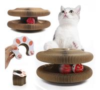 MEKLITRZ Griffoir Chat, Griffoirs Interactif pour Chats, Griffoir pour Chat Carton avec Cloche, Jouet Interactif Pliable Et Transformable, Grattoirs Chats À Formes Multiples, Résistant Aux Rayures