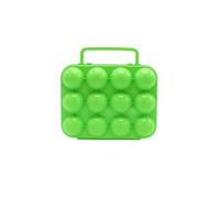 Meklitrz Porte-œufs pliable en plastique à 12 compartiments, boîte de rangement pour camping et pique-nique (vert)