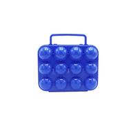 MEKLITRZ Porte-œufs pliable en plastique à 12 compartiments, boîte de rangement pour œufs portable, boîte de rangement pliable pour camping, pique-nique (bleu)