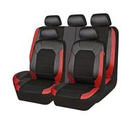 MeKnMoney 9 Pièces Housses de Siège de Voiture pour Alfa Roméo Junior 2016-2026, Cuir Protection Siège Auto Interieu Accessoire,C/Black Red