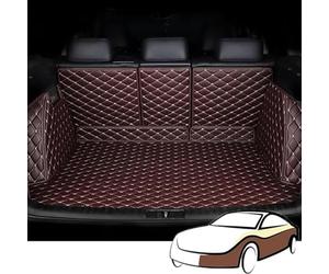 MeKnMoney Voiture Couverture Complète Tapis de Coffre pour Cupra Leon Sportstourer KL I 2020-2024 2025, Cuir Tapis Coffre Voiture Protection Tapis Accessoires,C/Brown