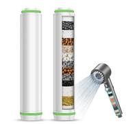 MEKO Lot de 2 filtres de rechange MEKO avec ASIN B0CGHXYM1Y / B0D3V9W5P5-15 couches de filtre de rechange pour l'eau dure - Nettoie et élimine le chlore et les substances nocives