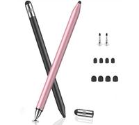 MEKO Lot de 2 Stylets 3 en 1 pour écrans tactiles(Noir/Or Rose) | Haute sensibilité et précision pour Apple iPad, iPhone, tablettes, Samsung Galaxy, Tous Les appareils tactiles universels