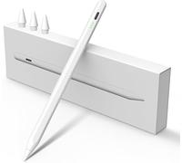 MEKO Stylet Dual-System pour Tablette, Stylet pour iPad, Android, Smartphone - Compatible avec iPad Pro/Air/Mini, Samsung, Xiaomi, iPhone - Stylet Tactile à Recharge Rapide (Blanc Laiteux)