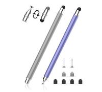 MEKO Stylet Tactile Magnétique 3 en 1 pour Tablette avec 3 Embouts | Embouts Fibre/Caoutchouc/Disque, Compatible avec Tous Les Tablettes/Téléphones comme iPhone/iPad/Samsung/Huawei/Xiaomi