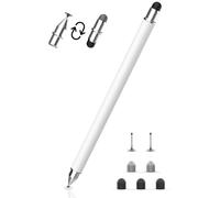 MEKO Stylet Tactile Magnétique 3 en 1 Stylet pour Tablette avec Embout en Fibre, Caoutchouc et Disque, Compatible avec Tous Les Tablettes/Téléphones comme iPhone/iPad/Samsung/Huawei/Xiaomi - Blanc
