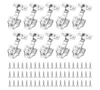 MEKOTRIN 10 Pcs Charnières Porte Placard Cuisine - 48 mm Charnière Invisible Clipsable, Amortisseur de Fermeture à 110°, Complètement Recouvrante Acier Inox pour Armoires Porte de Meuble, Vis Incluses