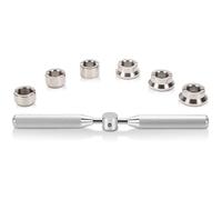 MEKOTRIN 5537 Outil de retrait de boîtier de montre Kit d'outils de réparation professionnel avec 6 matrices pour remplacer et réparer les piles d'horloger (18,5 à 29,5 mm)