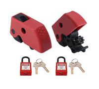MEKOTRIN Kit de Verrouillage Disjoncteur, Dispositif Consignation Électrique Professionnelle - 2 Verrous de Disjoncteur, 4 Cadenas Isolant et Clés, Appareils Sécurité Stations Consignation Industriel