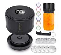MEKOTRIN Machine Sous Vide pour Bocaux Mason, Scelleur Sous Vide pour Bocaux en Verre Électrique Rechargeable avec Couvercles Étiquettes & Ouvre-boîte, Convient à Mason Jar à Ouverture Large & Normale