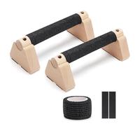 MEKOTRIN Parallettes, 25cm Barres Parallèles en Bois avec Base Antidérapante, Barres Push Up Calisthenics Yoga Bar Fitness pour Gymnastique, Fitness, Musculation