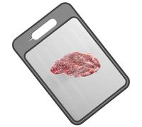 MEKOTRIN Planche à découper de dégivrage efficace en alliage d'aluminium, conception double face, aiguiseur de couteaux, peinture sûre, outil de cuisine multifonctionnel avec (gris)