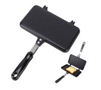 MEKOTRIN Poêle à Frire Double Face, Poêle à Sandwich Toaster Panini Maker, Presse Sandwich Mini Grille-pain Antiadhésif avec Poignée Résistante Chaleur pour Petit Déjeuner Camping