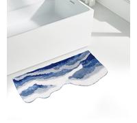 MEKOTRIN Tapis Chambre Doux - 50 * 120CM Tapis de Bain en Forme de Vague 3D Océan Bleu Épais et Absorbant, Tapis Lavable en Machine pour Maison Salon Couloir